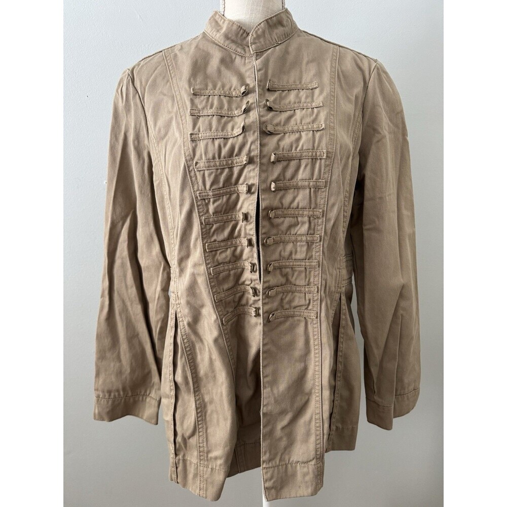 AMI Women's Tan Khaki Utility Jacket 100% Cotton Size Large